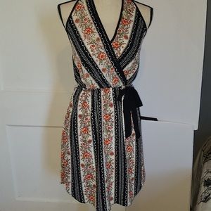 Floral Cream and Back Wrap Dress